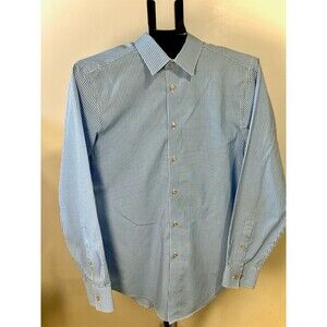 Calvin Klein Mens Slim Fit Dress Shirt Size L Blue Non Iron Stretch Office Work